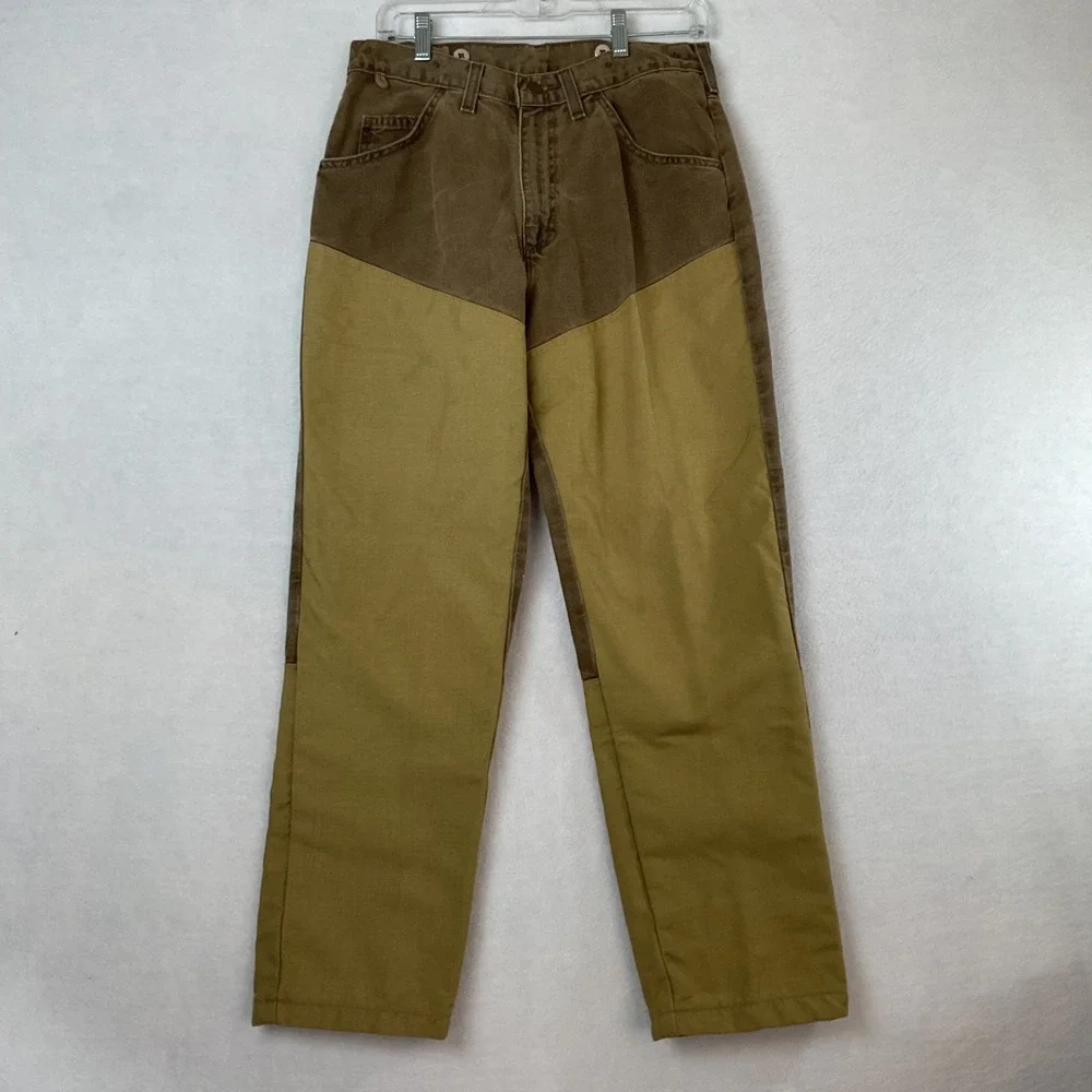 Wrangler Rugged Wear Mens 32x30 Brown Tan Canvas Field Hunting Brush Pants READ